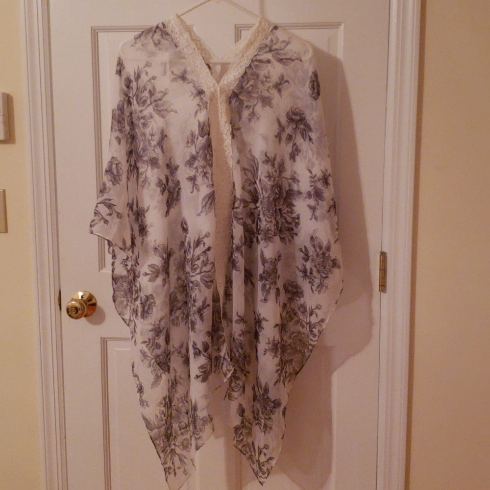 Light gray floral cover up